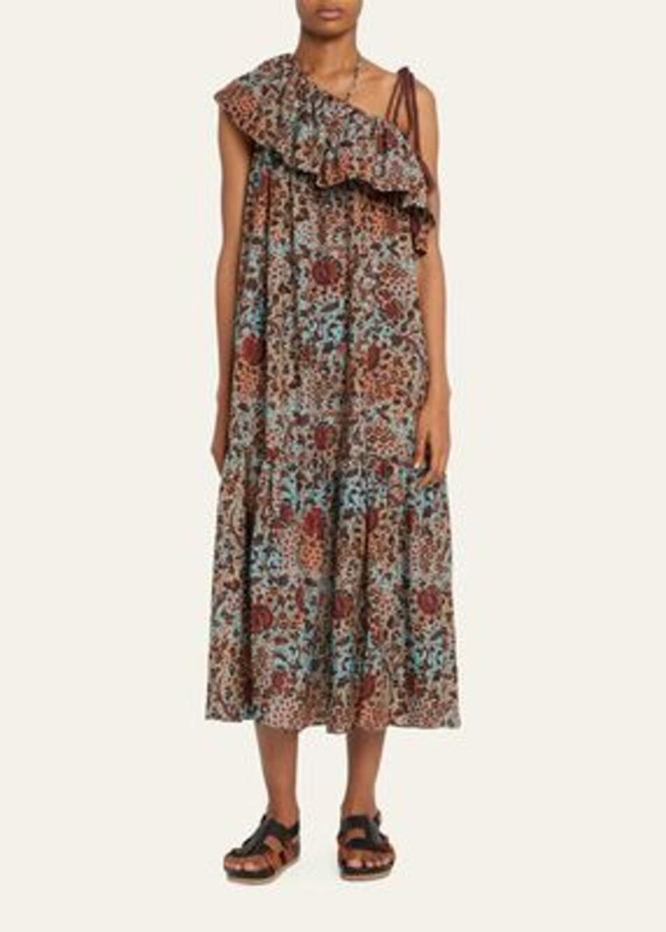 NWOT Ulla Johnson Daniella One Shoulder Ruffle Neck Coverup Dress Size M